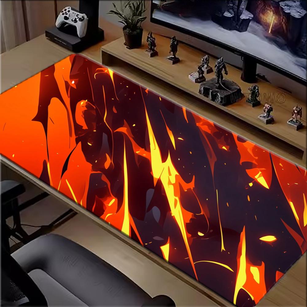Pc Gaming Orange - Podkładka pod mysz Orange Flame Lava,