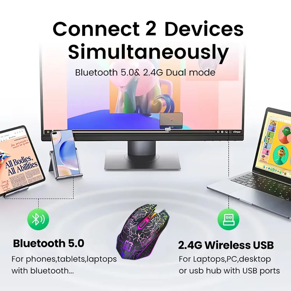Mysz Bluetooth 5.2 RGB 2.4G be – Pc Gaming Hp recenzja i cena